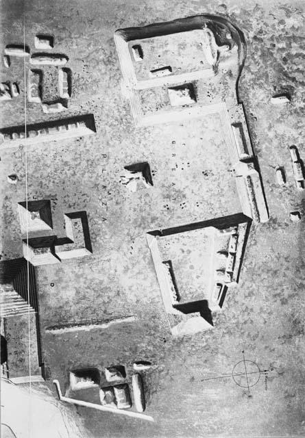 Model of Copan ruins, north section of Great Plaza