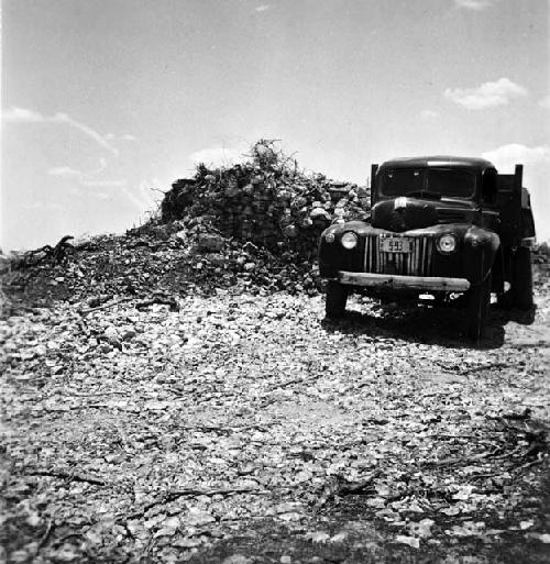 Northeast mound being destroyed for stones