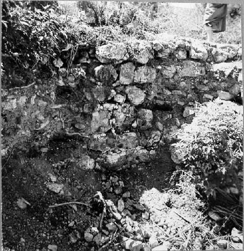 Mound 2, interior masonry looking SW, probably a post conquest Spanish cistern