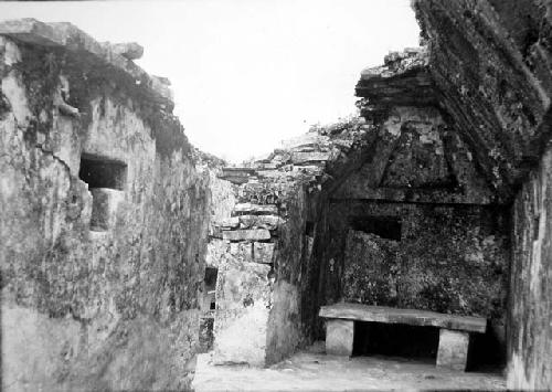 Throne at East end of North room of Building H, the Palace.