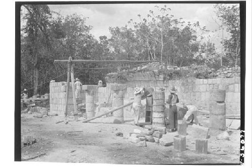 Laborers at excavation