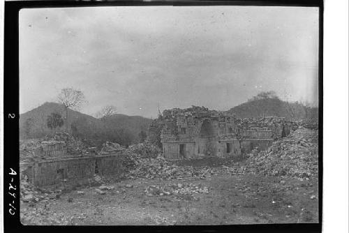 View of portal vault and east range from northwest, Str. 11