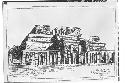 Pen and ink drawing of the Temple of Warriors by W.L. Lincoln