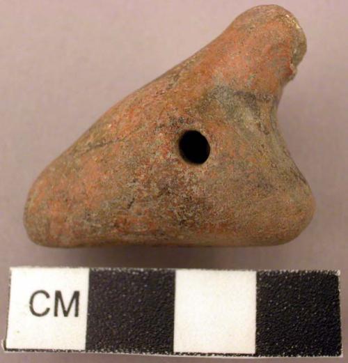 Pottery bird (?) pendant