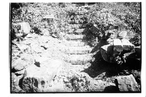 West stairs before excavation, Structure 16