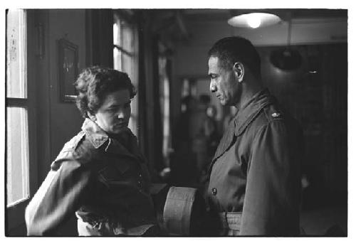 Man and woman in American military uniforms