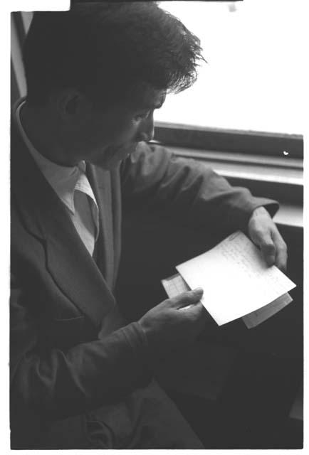 Man reading document