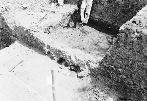 Grave 2C, showing vertical approach and north margin of grave