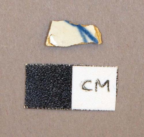 Ceramic, pearlware, handpainted, underglazed green sherd