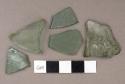 Glass, fragment, Italian green shards