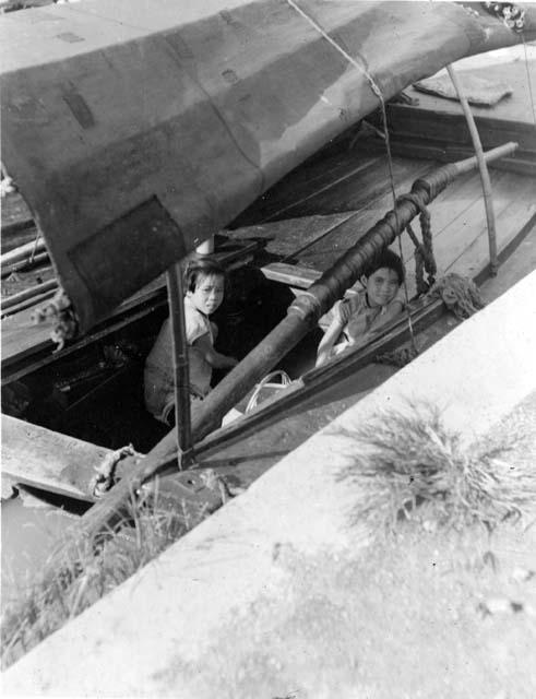 Two children in a boat