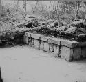 Bench incorporating Puuc stone