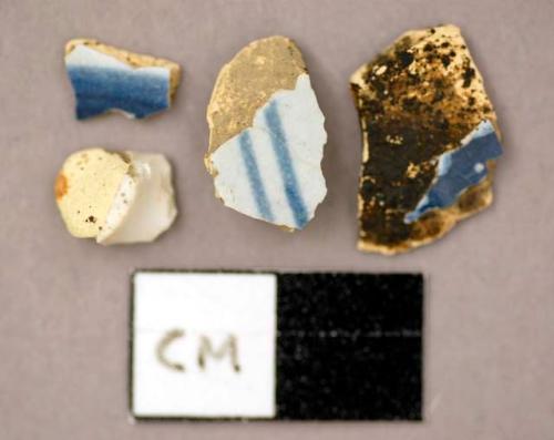 Ceramic, earthenware, blue and white tin-glazed sherds