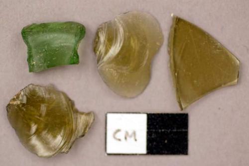 Glass, green bottle glass, fragments