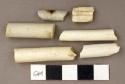 Ceramic, pipe stem, fragments