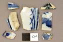 Ceramic, pearlware, sherds with blue transfer print