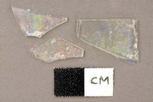 Glass, bottle glass, clear fragments