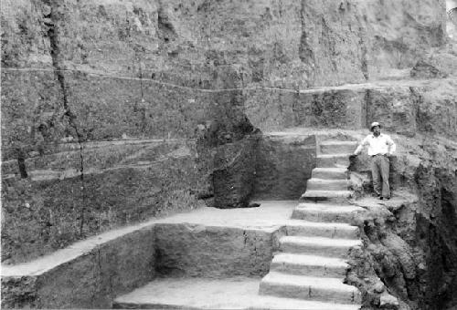 Structure 3 stairway, with terraces and floors. Mound E-III-3