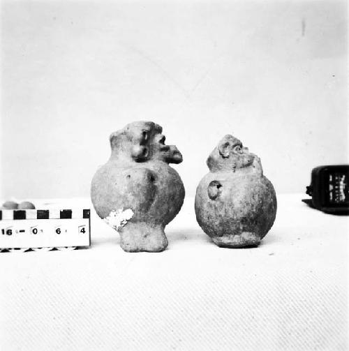 Two Small Pottery Effigy Jars