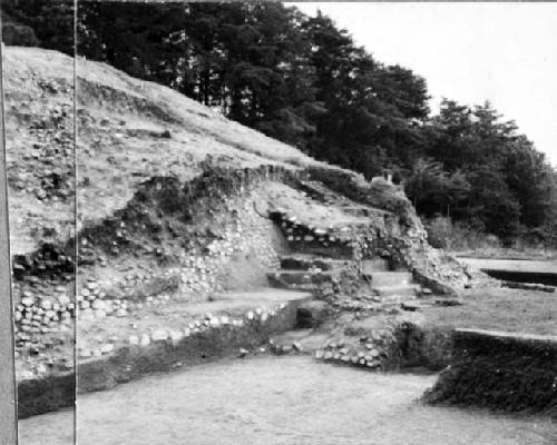 Mound B- Junction of Platform I, basal step, 1st terrace wall, north stairwall