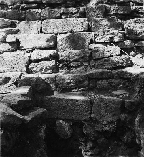 Close-up of center stairway trench, Structure Q-58