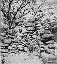 Detail of masonry, Structure Q-58; North wall of shrine room