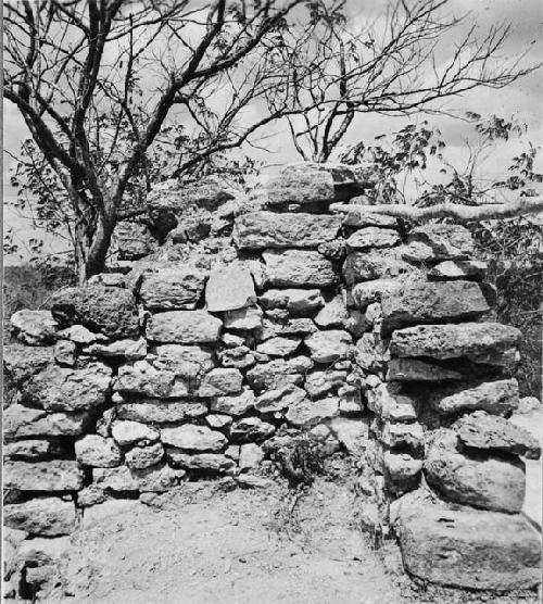 Detail of masonry, Structure Q-58; North wall of shrine room