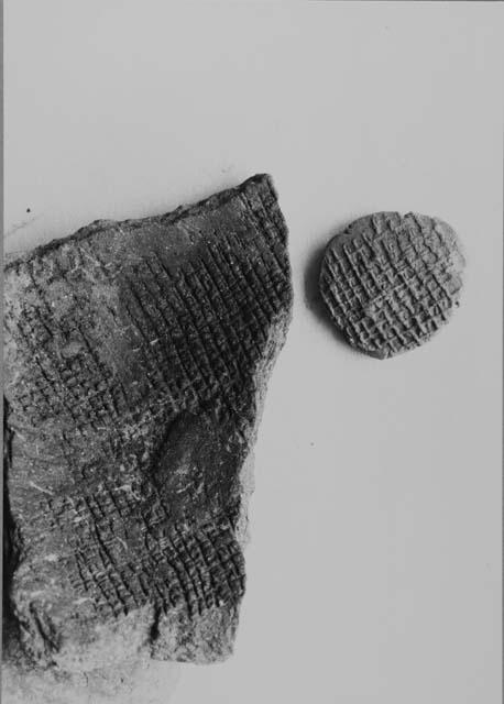 Textile-marked potsherds