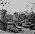 Str. Q-218. Doorway and serpent heads at front of temple