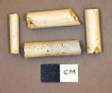 Ceramic, pipe stem, fragments, white, various sizes and lenghts