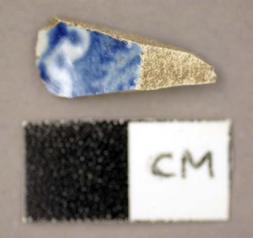 Ceramic, pearlware, sherd with blue transfer print