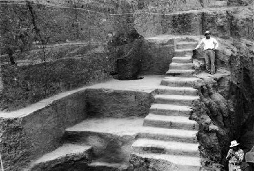 Structure 3 stairway, with terraces and floors. Mound E-III-3