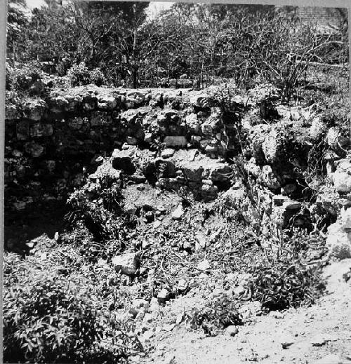 Interior wall of Mound 2 from the East, probably a post conquest Spanish cistern