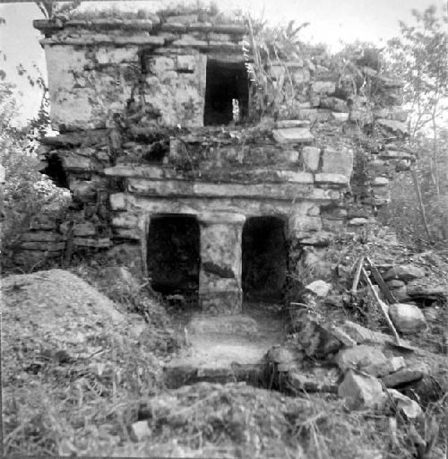 Face of 2 storied temple at Pamul