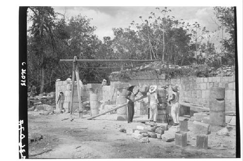 Laborers at excavation