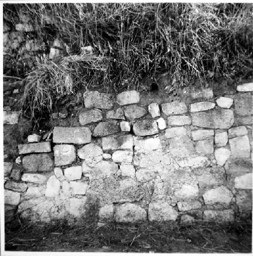 Section of wall at north end of west range of ball court (Str.2, Group D)