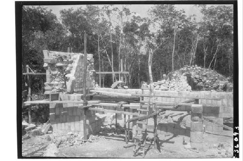 Laborers at building site