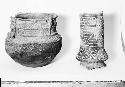 Part of cooking pot and vase