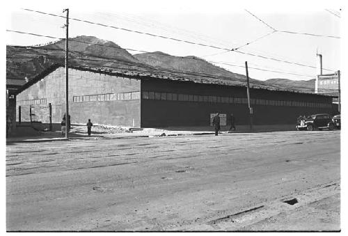 Building w/power lines in front