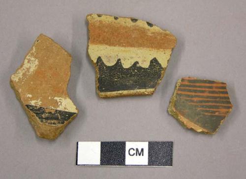 Polychrome potsherds