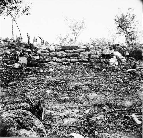 Group K-52. Looking north at stairway on south side of larger platform