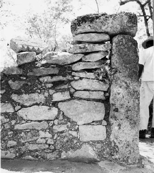 Detail of masonry in colonnade wall, Structure Q-97