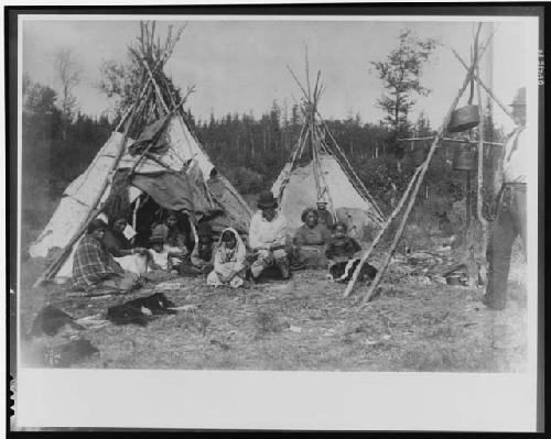 Cree Indians at Dog's Head Lake, Winnepeg, 1884