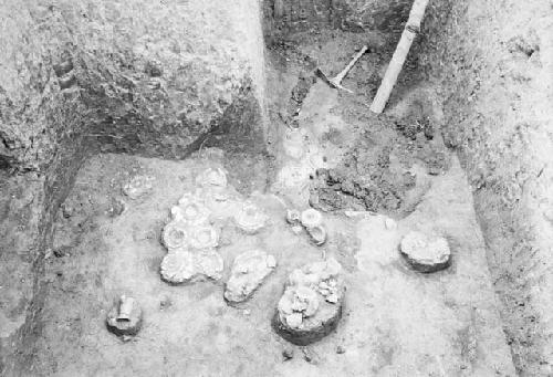 Grave excavation in progress, grave 5, pit 12