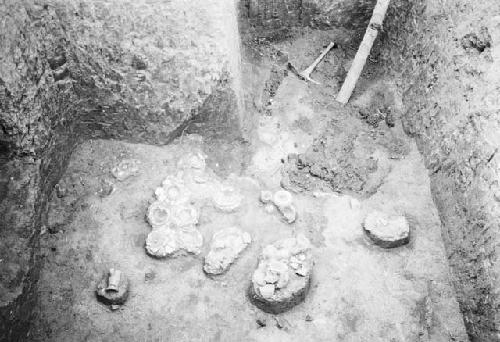 Grave excavation in progress, grave 5, pit 12