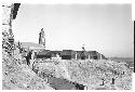 Church, tents in front