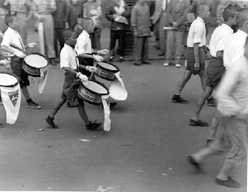Boys with drums in a parade