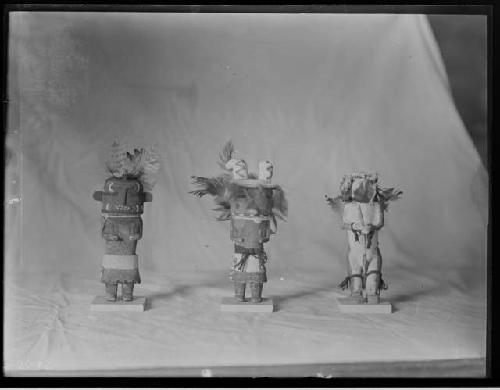 Three katsina dolls