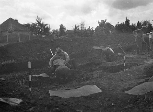 Trench C east - looking south end, rain coverings