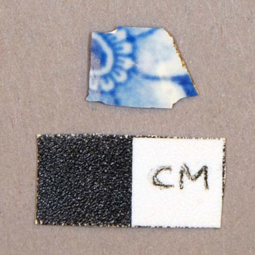 Ceramic, pearlware, sherd with blue transfer print